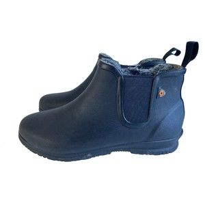 BOGS SWEETPEA Women Winter Ankle  Black Rain  Boots Faux Fur Lining Sz 7 Spring